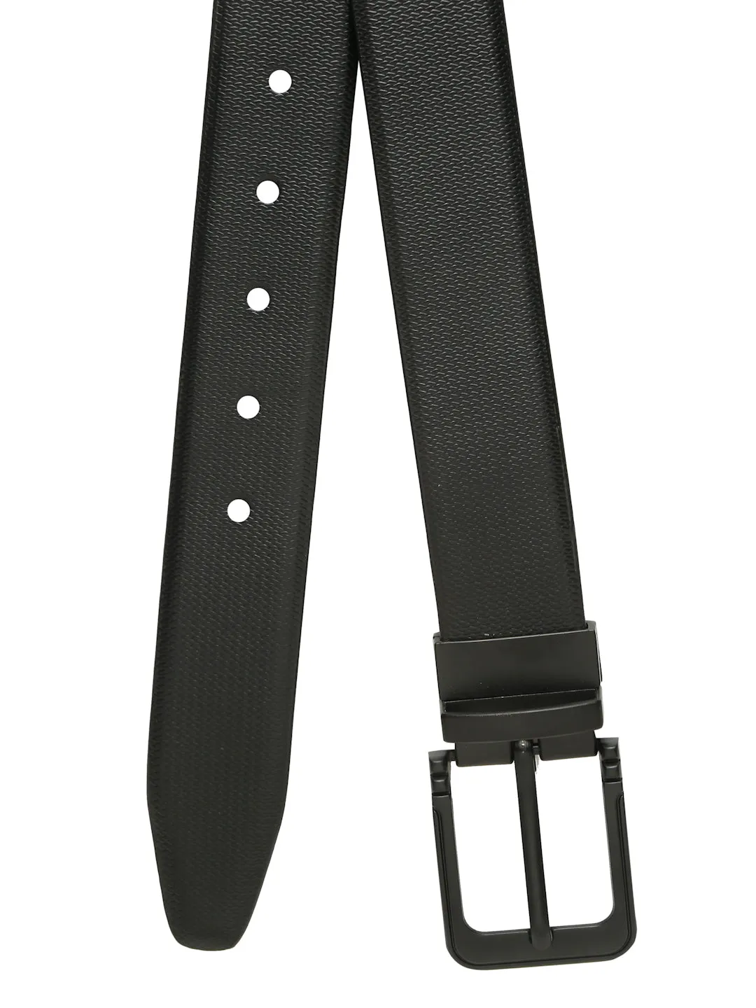 Men's Texture Formal Reversiable Black & Brown Leather Belt