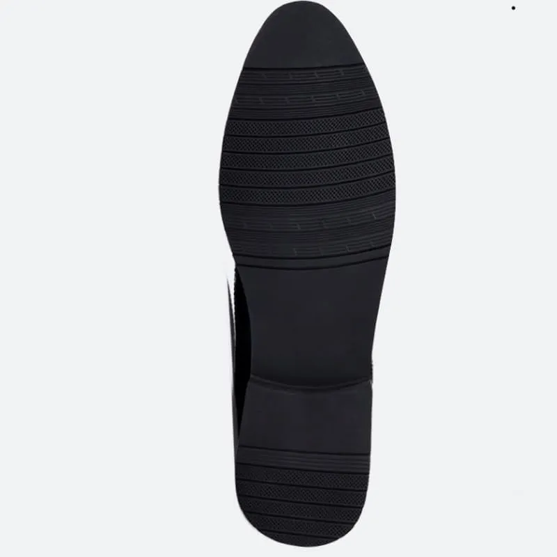 Men's Vintage Crocodile Print Strap Slip On Dress Shoes Classic Round Toe Lace Up Lug Sole Soft Bottom Business Work Oxfords Shoes