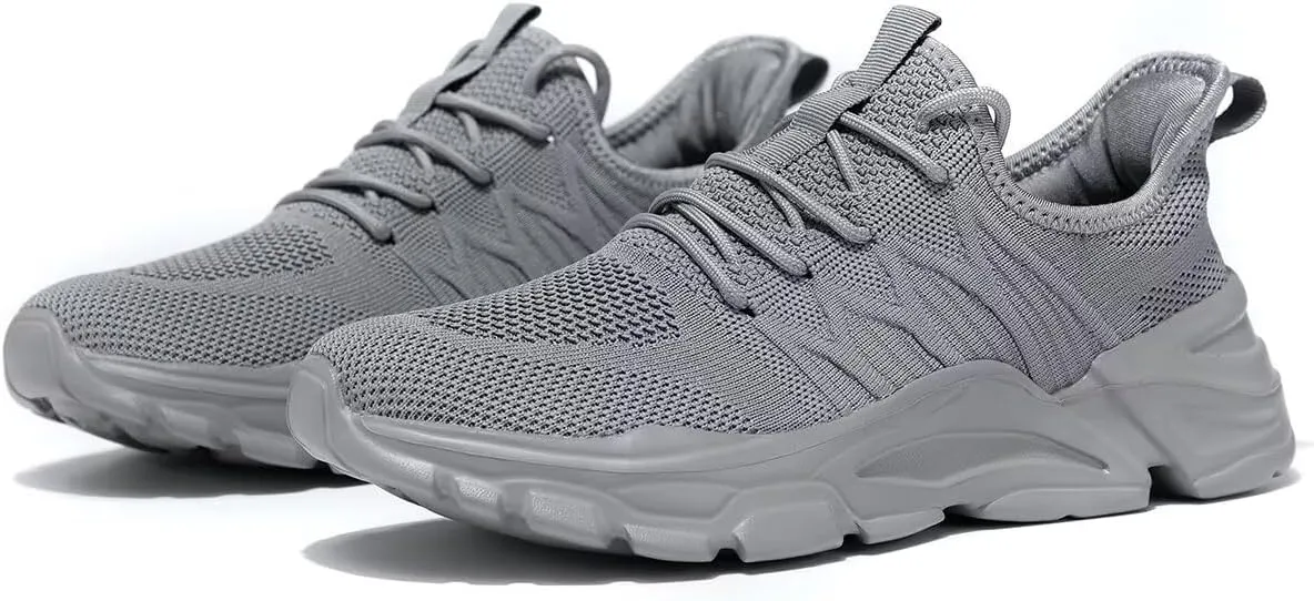 Mens Walking Shoes Running Tennis Sneakers Mesh Lightweight Breathable Trainers Casual Comfortable Soft Sole Work Gym
