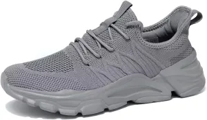 Mens Walking Shoes Running Tennis Sneakers Mesh Lightweight Breathable Trainers Casual Comfortable Soft Sole Work Gym