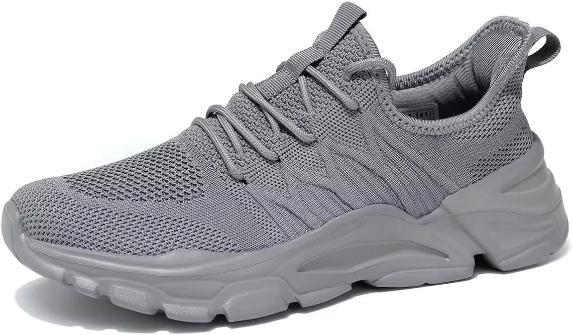 Mens Walking Shoes Running Tennis Sneakers Mesh Lightweight Breathable Trainers Casual Comfortable Soft Sole Work Gym