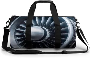 Mens Womens Gym Bag, Jet Engine Print Duffle Bags,travel Gym Duffle Bag,garment Duffle Bag,gym Bag with Shoe Compartment, 17.7in/9in/9in