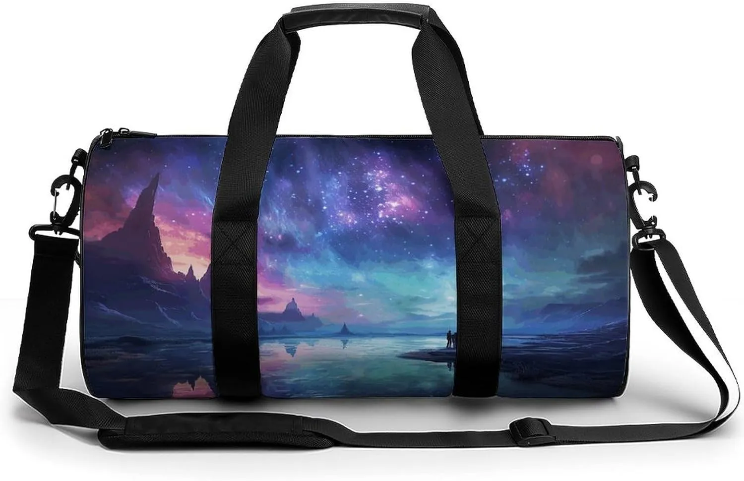 Mens Womens Gym Bag, Northern Lights Print Duffle Bags,travel Gym Duffle Bag,garment Duffle Bag,gym Bag with Shoe Compartment