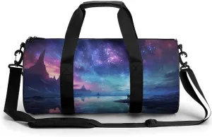 Mens Womens Gym Bag, Northern Lights Print Duffle Bags,travel Gym Duffle Bag,garment Duffle Bag,gym Bag with Shoe Compartment