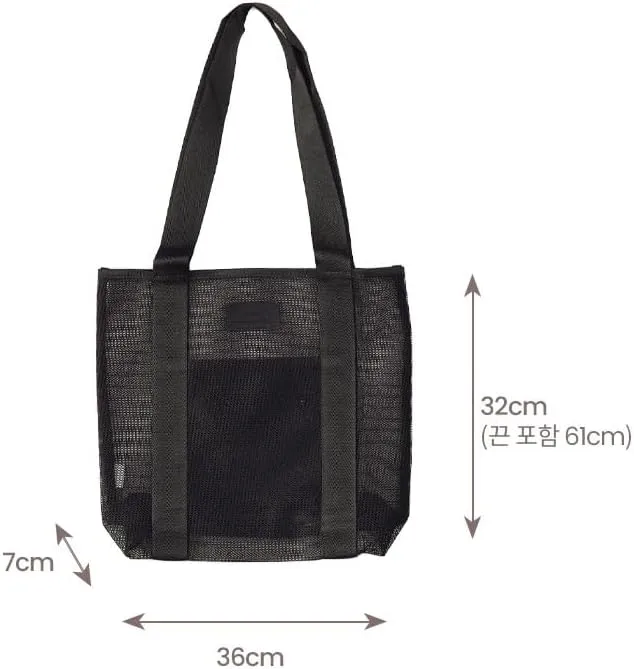 Mesh Tote Bag for Beach Gym Shopping Grocery & Travel