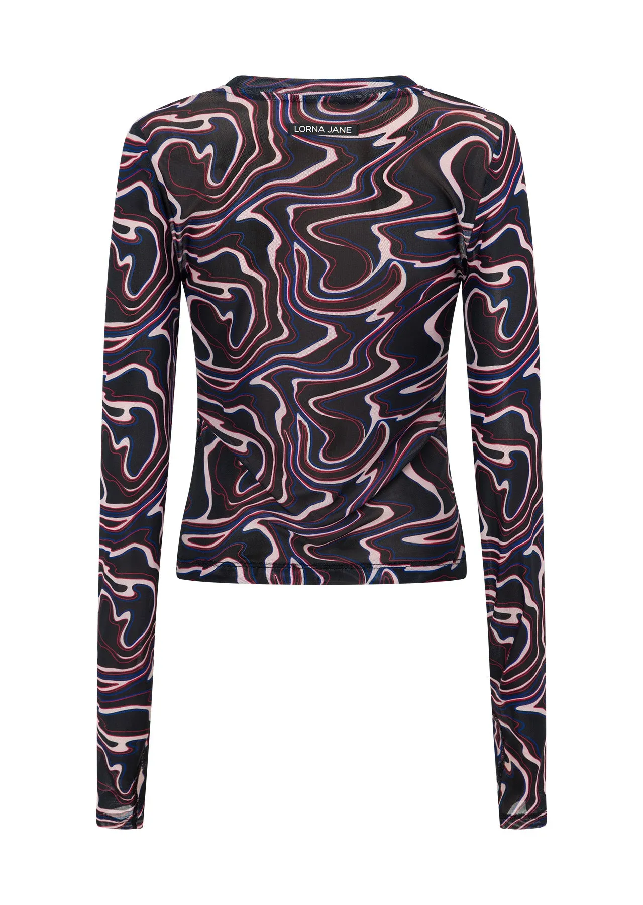 Meta Luminous Long Sleeve Mesh Top