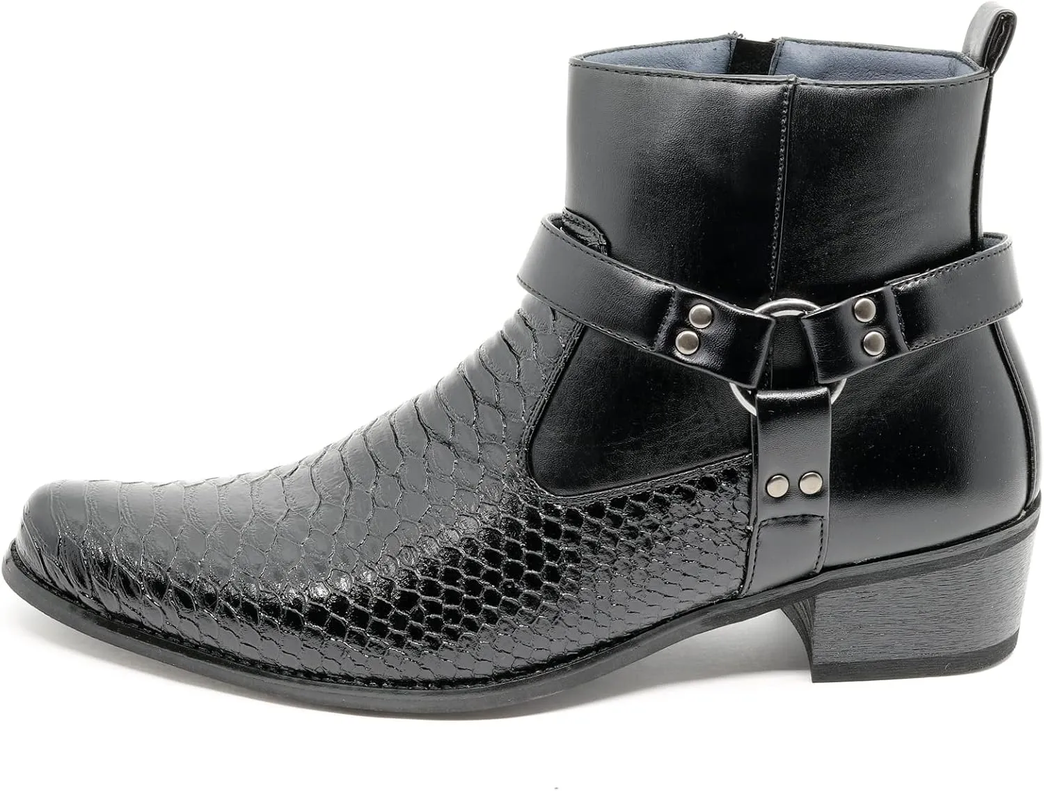 Metrocharm Diego-04 Men's Belt Buckle Chain Strap Western Cowboy Boots