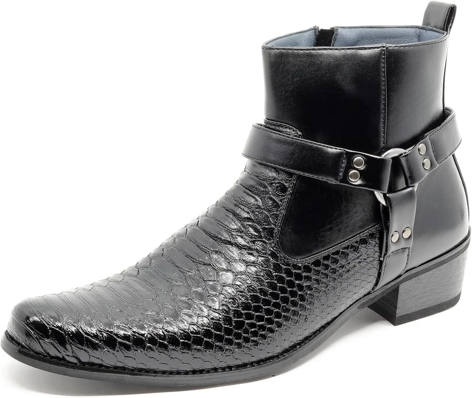 Metrocharm Diego-04 Men's Belt Buckle Chain Strap Western Cowboy Boots