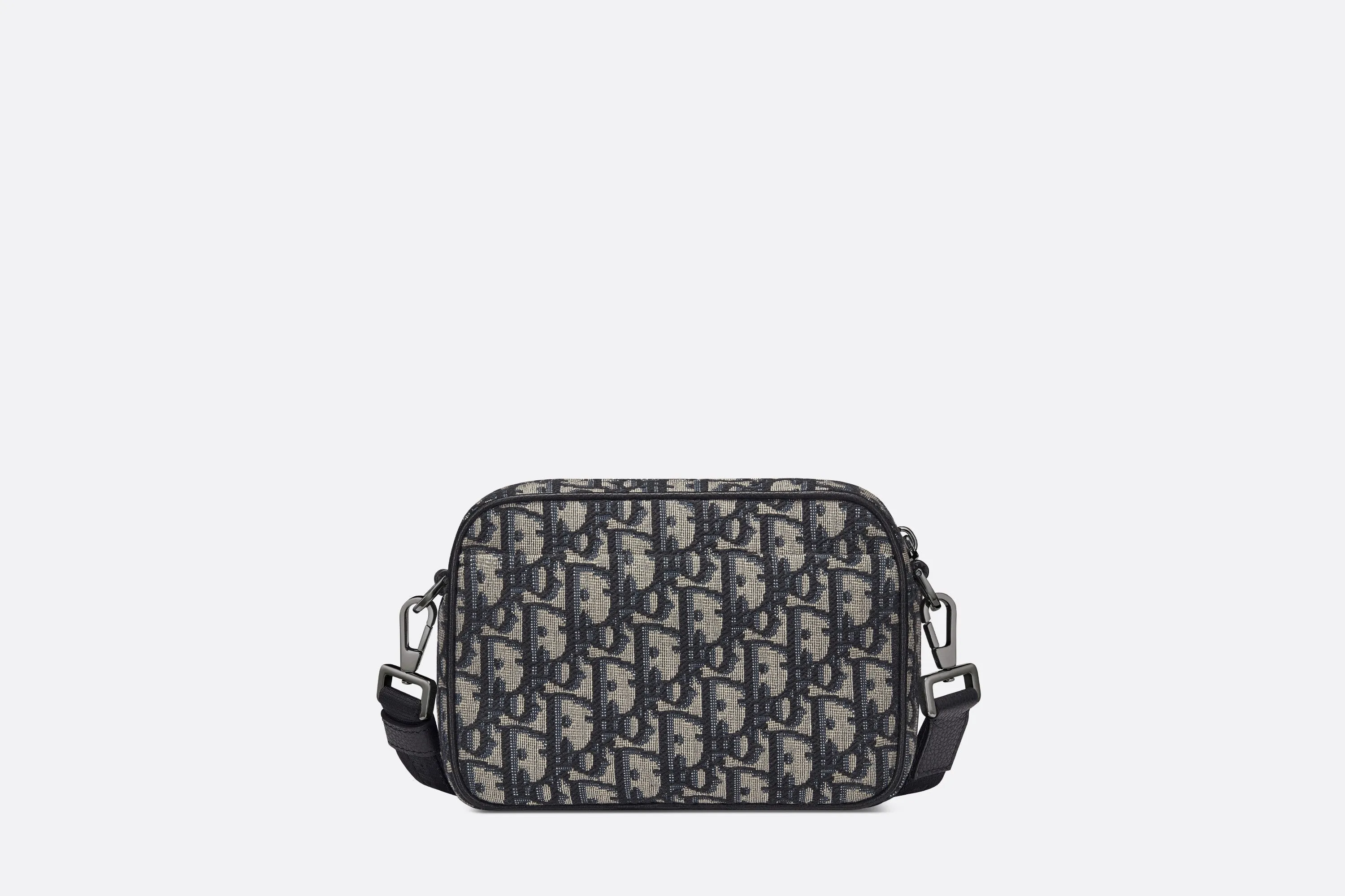 Mini Safari Bag with Strap • Beige and Black Dior Oblique Jacquard