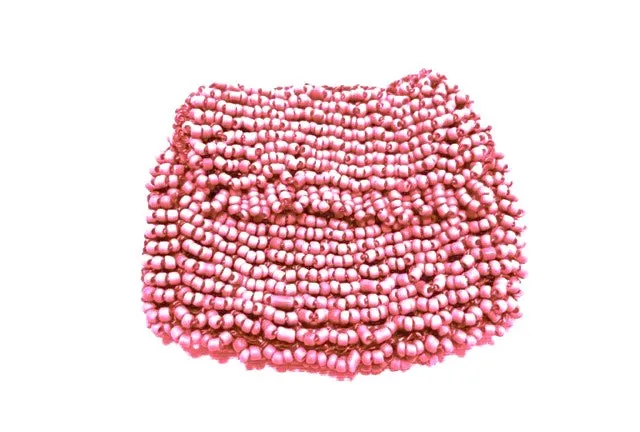 Miniature Beaded Bag Collection Handmade 'Blue Skies' Bag in a variety of colours Blue, Gold, Orange, Red, Yellow, Brown, Black, Green, Pink, Purple,