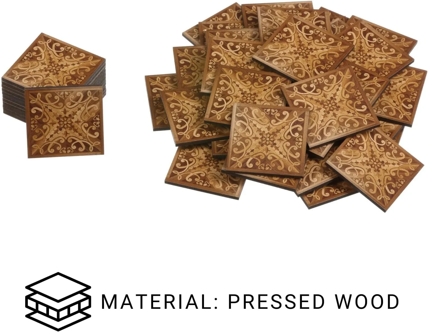 Miniature Dollhouse Floor Tiles – 45 PCS – Imitation Wood Parquet Design – 1:12 & 1:6 Scale – Parquet-Style Tiles for DIY Dollhouse Flooring - REDUCIO! (Royal Amber)