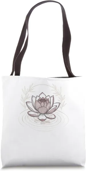 Minimalist Lotus Flower Garden Pond Gardening Floriculture Tote Bag