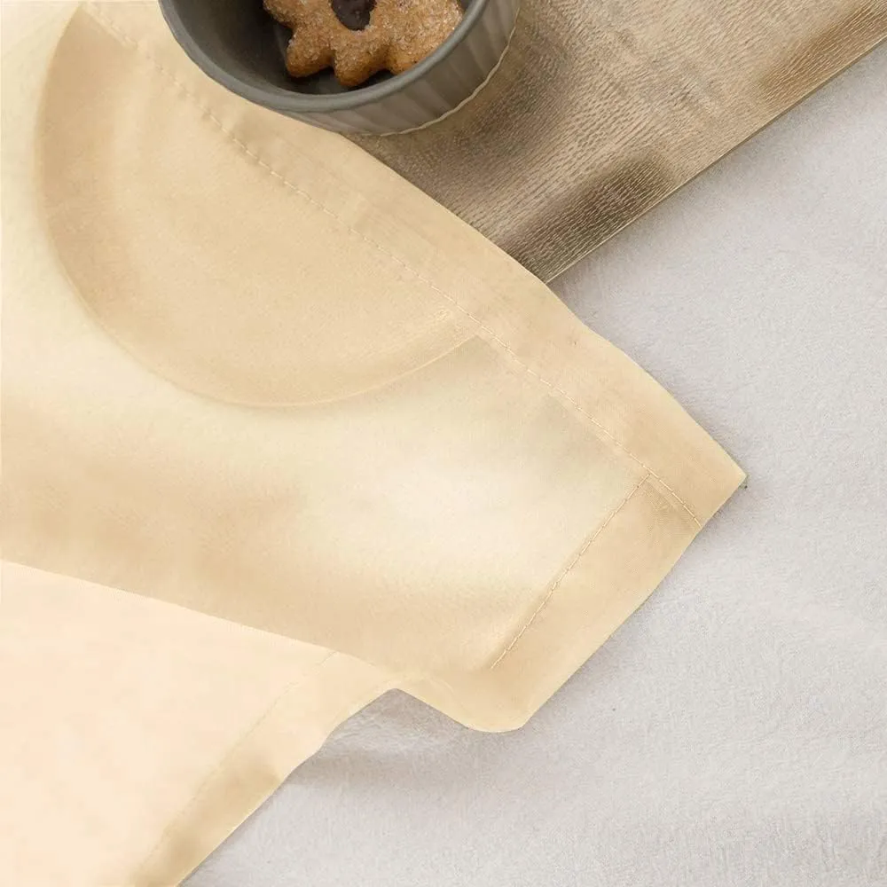 MIULEE 2 Panels Solid Color Sheer Curtains 63 Inch Length Elegant Grommet Window Voile Panels/Drapes/Treatment for Bedroom Living Room W54 x L63 Inch, Cream Beige