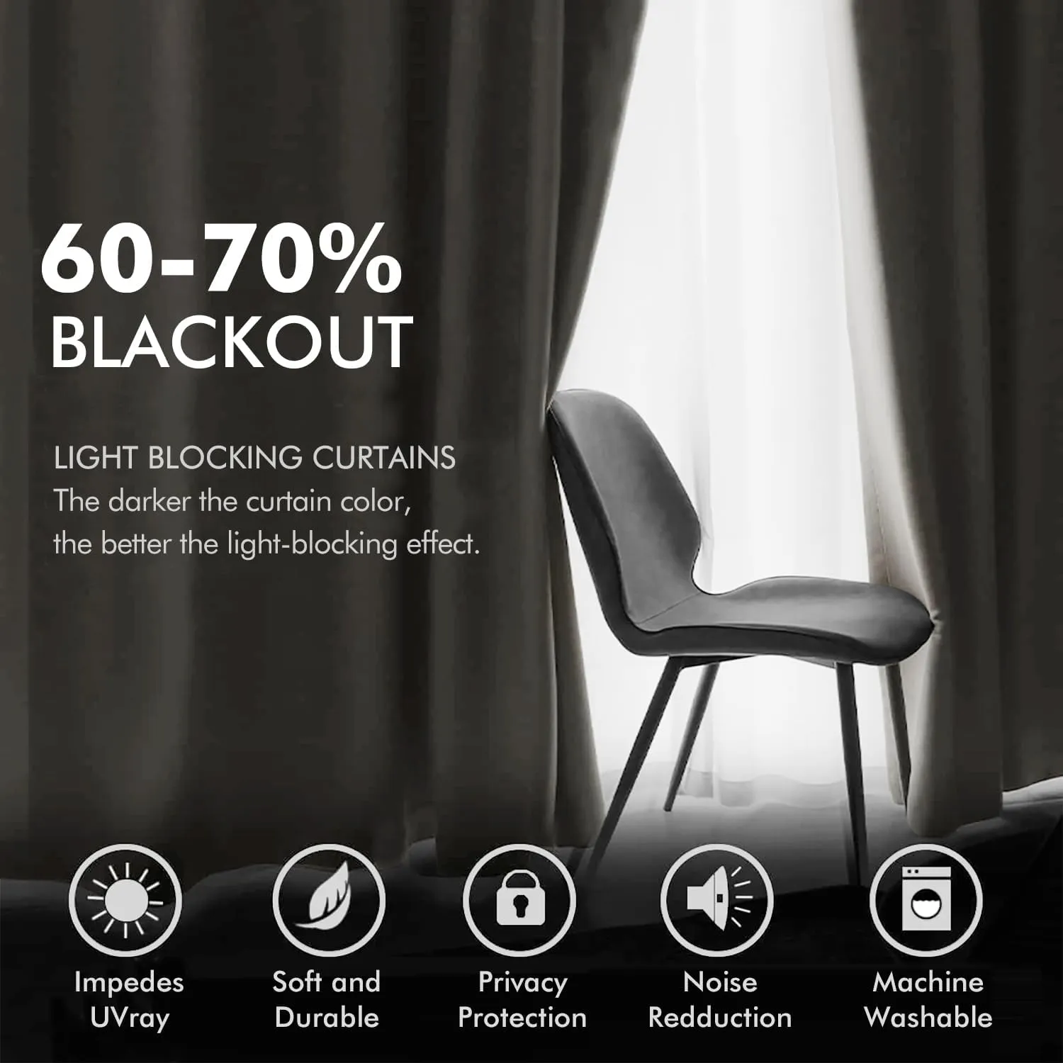 MIULEE 90 Inches Velvet Curtains Off White Elegant Grommet Curtains Thermal Insulated Soundproof Room Darkening Curtains/Drapes for Classical Living Room Bedroom Decor 52 x 90 Inch Set of 2