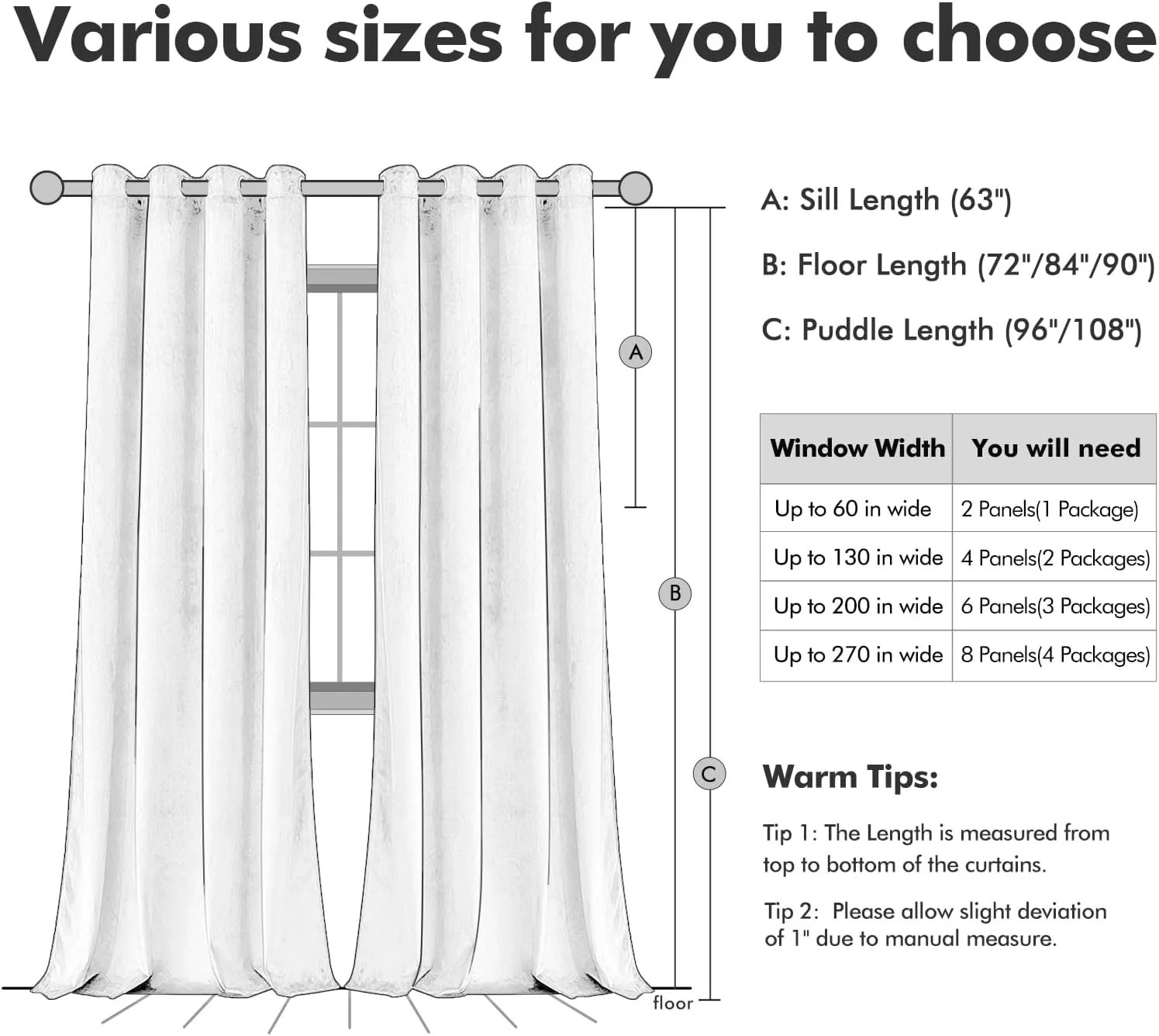 MIULEE 90 Inches Velvet Curtains Off White Elegant Grommet Curtains Thermal Insulated Soundproof Room Darkening Curtains/Drapes for Classical Living Room Bedroom Decor 52 x 90 Inch Set of 2