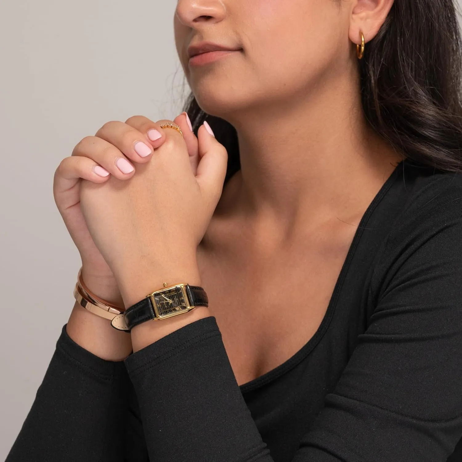 Miykon Vintage Watches for Women | Small Dainty Tank, Square Womens Watch with Genuine Leather Strap and Second Hand | Ion Polished, Luminous Hands, Scratch Resist, Japan Quartz, 100ft Water Resistant