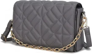 MKF Collection Crossbody Bag for Women, Vegan Leather Designer Crossover Lady Messenger Purse