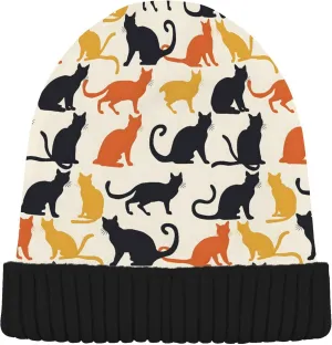MNSRUU Black Beanie Hat Line Beanie Hat for Men Women Beanie Cap Roll-up Edge Skullcap