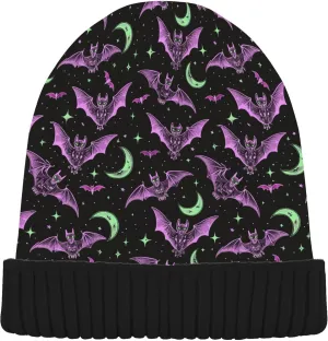 MNSRUU Black Beanie Hat Unicorn Moon Beanie Hat for Men Women Beanie Cap Roll-up Edge Skullcap