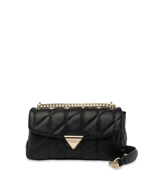 Mocha Isabella Quilted Crossbody Bag - Black