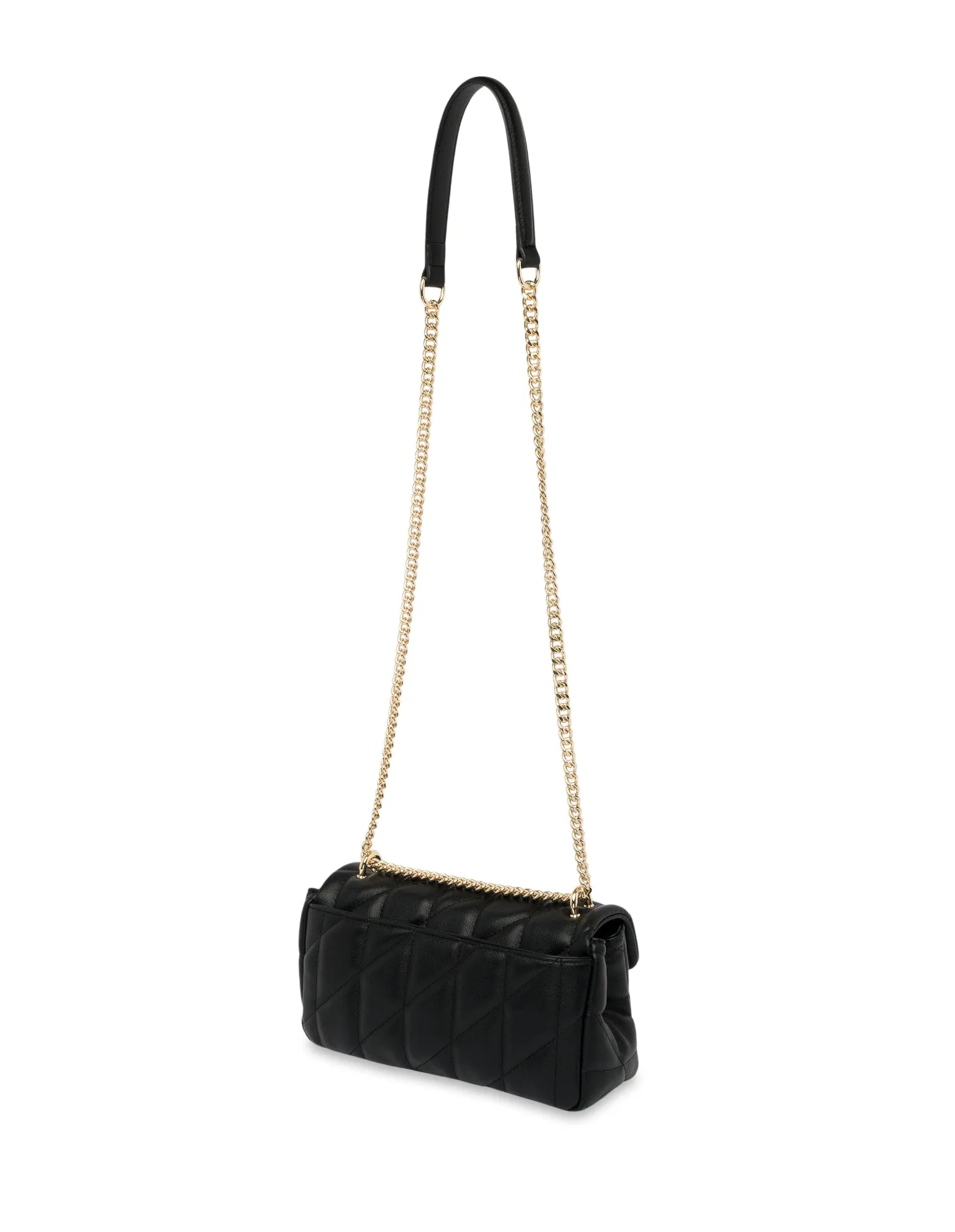 Mocha Isabella Quilted Crossbody Bag - Black