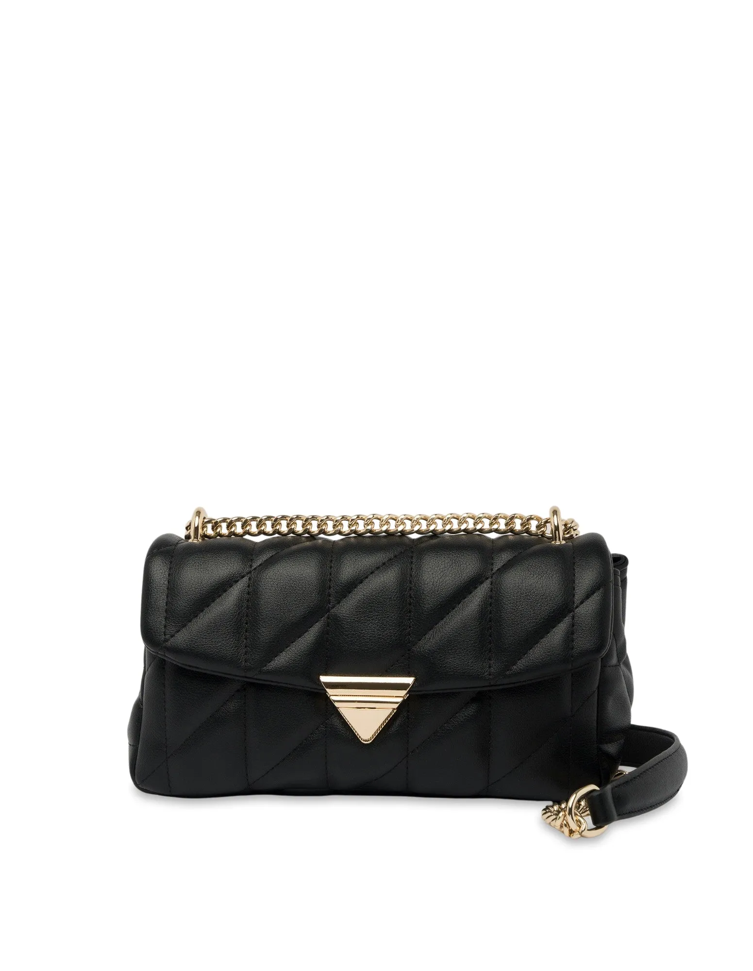 Mocha Isabella Quilted Crossbody Bag - Black