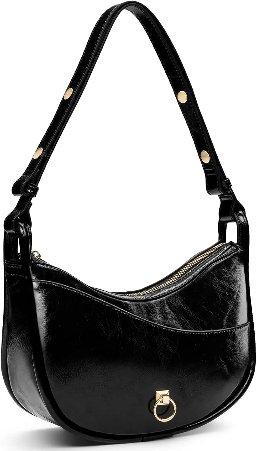molshine Genuine Leather Shoulder Handbag, Designed Crescent Handbag, Armpit Bag Crossbody Bag for Women Lady Model DLK0031A