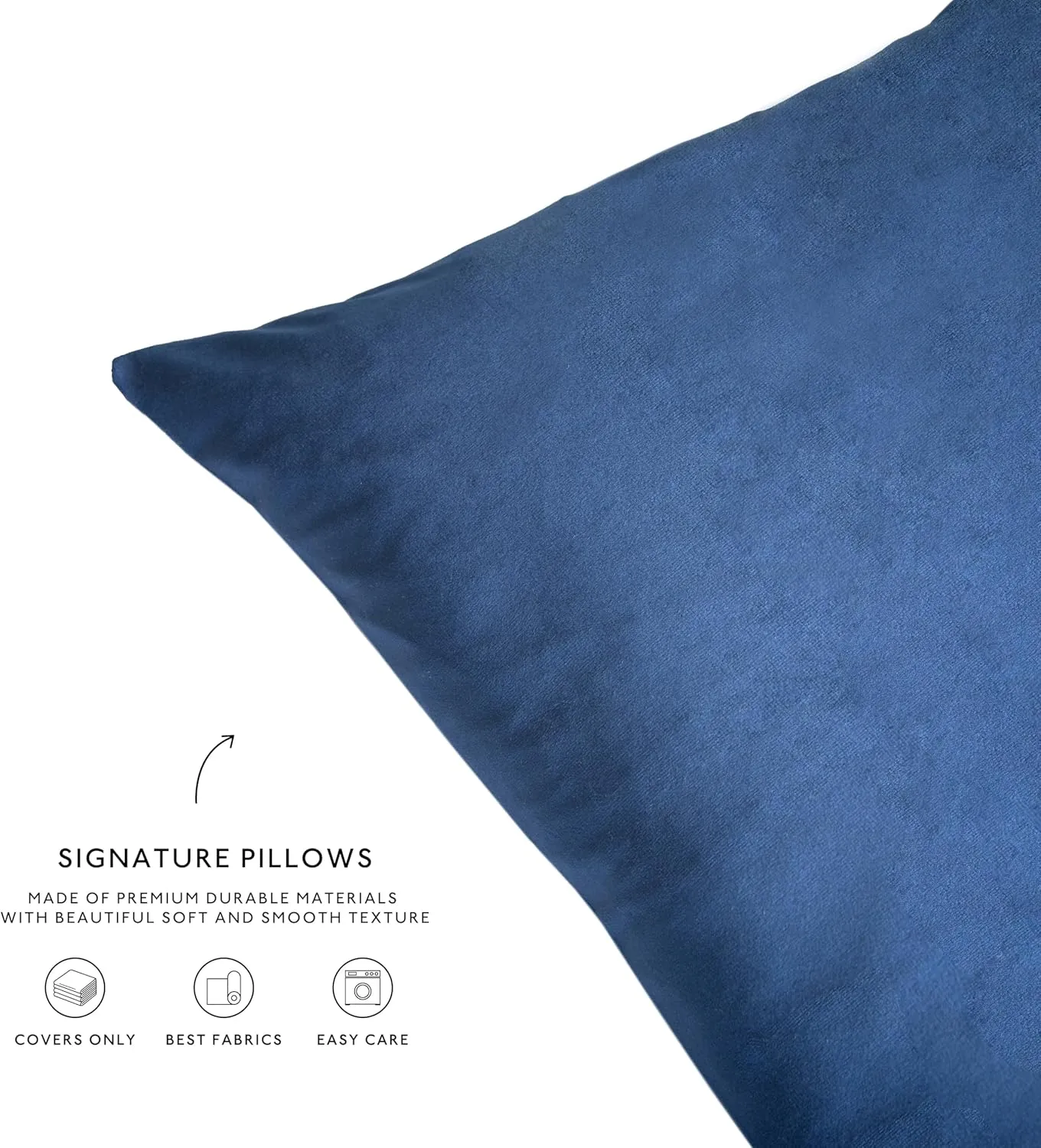 MONDAY MOOSE Decorative Throw Pillow Covers Cushion Cases, Set of 4 Soft Velvet Modern Designs, Mix and Match for Home Decor, Pillow Inserts Not Included (18x18 inch, Blue/Beige)