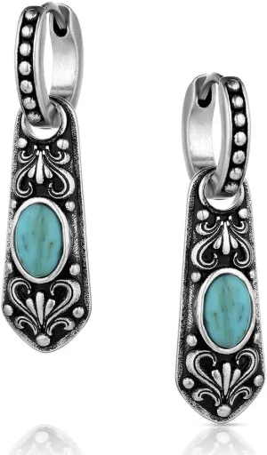 Montana Silversmiths Majestic Vintage Treasure Crafted Turquoise Latch Back Earrings