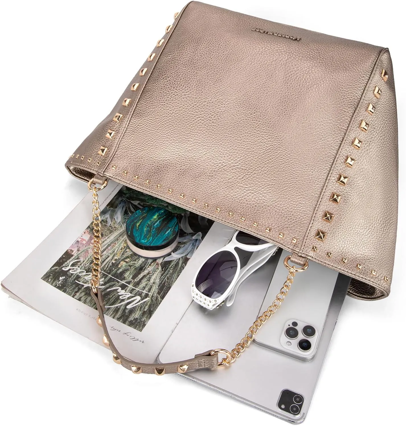 Montana West Large Tote Bag for Women Oversized Shoulder Purses with Chain Handbags