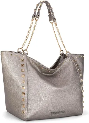 Montana West Large Tote Bag for Women Oversized Shoulder Purses with Chain Handbags