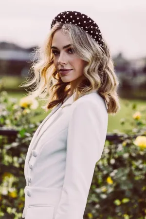 Morgan & Taylor Nikki Velvet Headband in Black