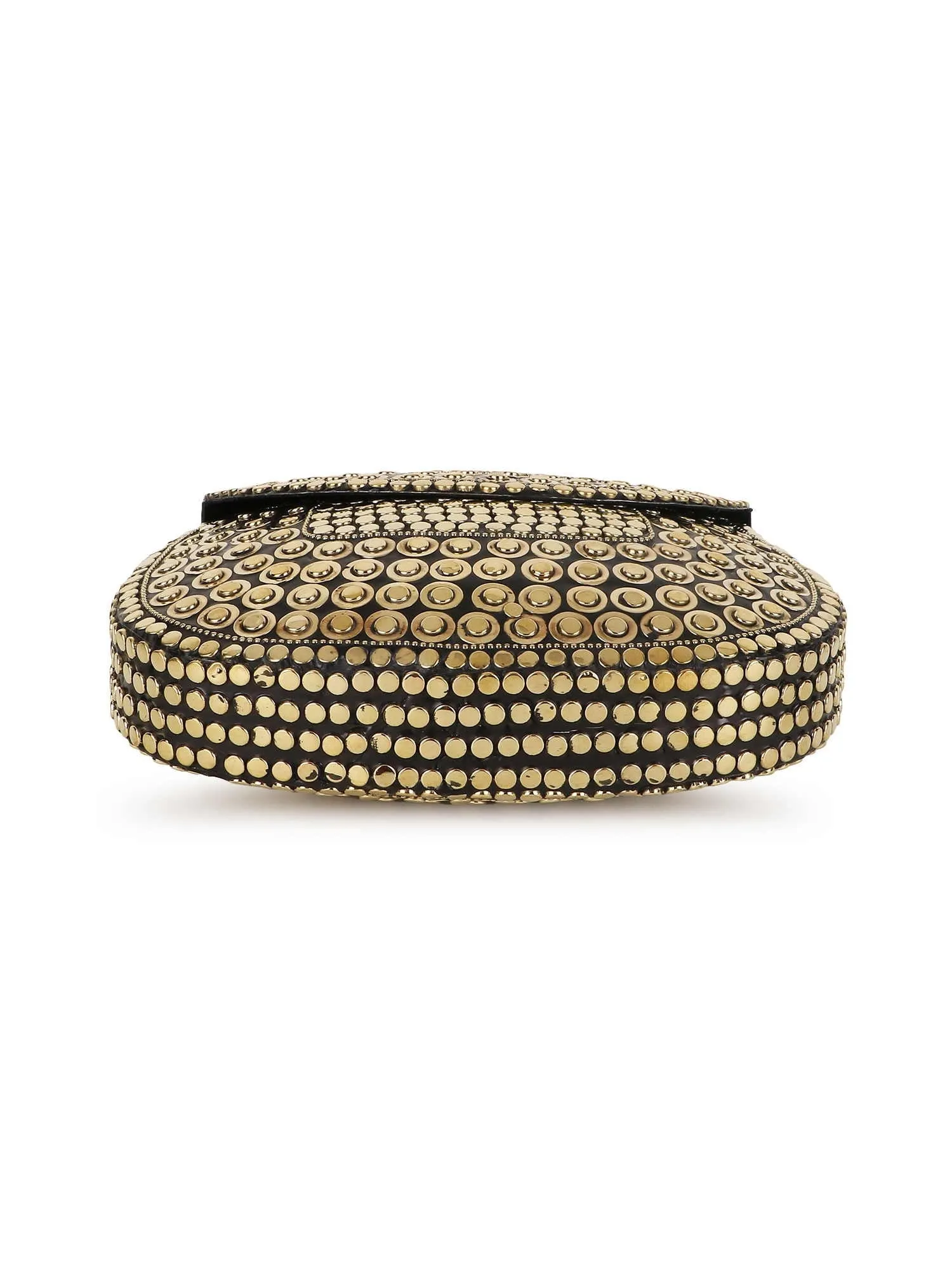 Mosaic Embellished Metal Clutch