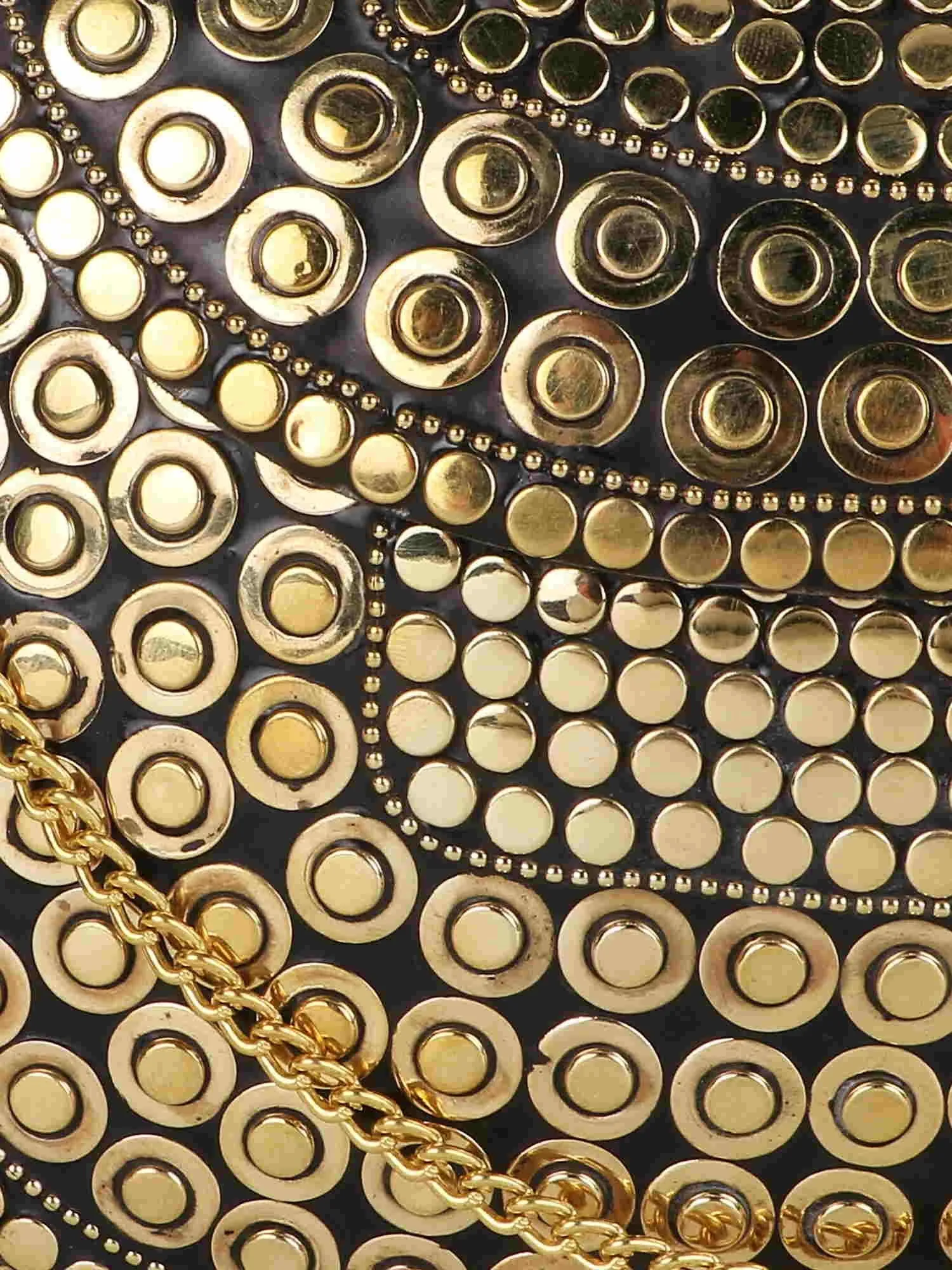 Mosaic Embellished Metal Clutch