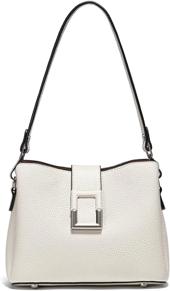 Multi-Compartment Leather Cross Body Bag For Women Shoulder, Bucket Purses with 2 Straps