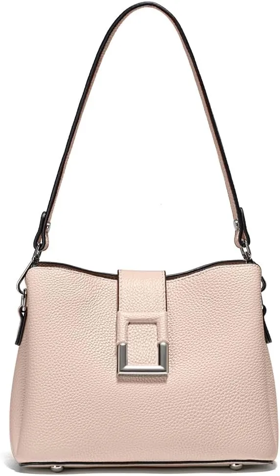 Multi-Compartment Leather Cross Body Bag For Women Shoulder, Bucket Purses with 2 Straps