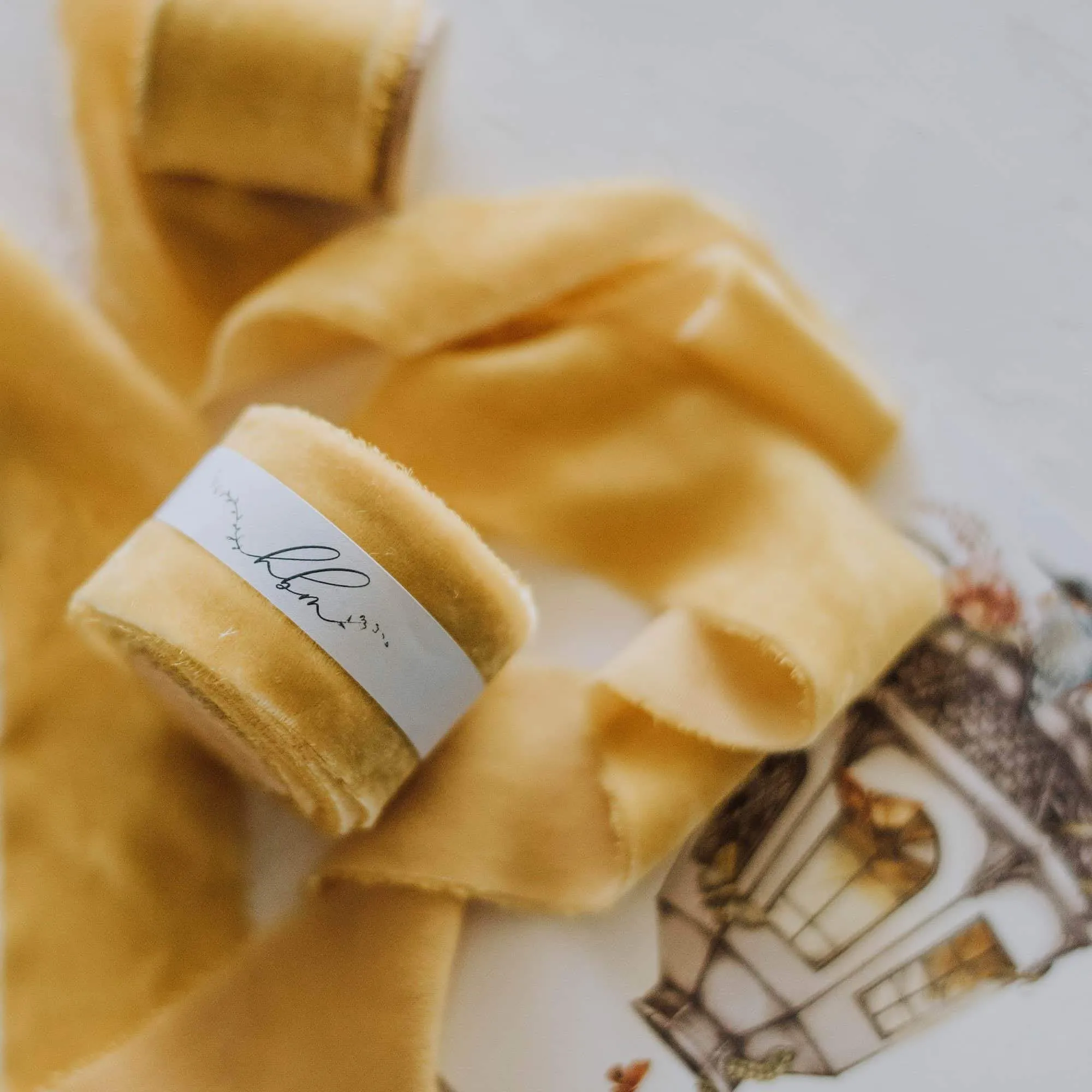 Mustard Gold Velvet Ribbon