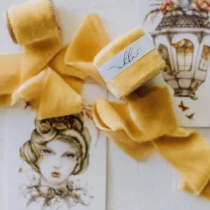 Mustard Gold Velvet Ribbon