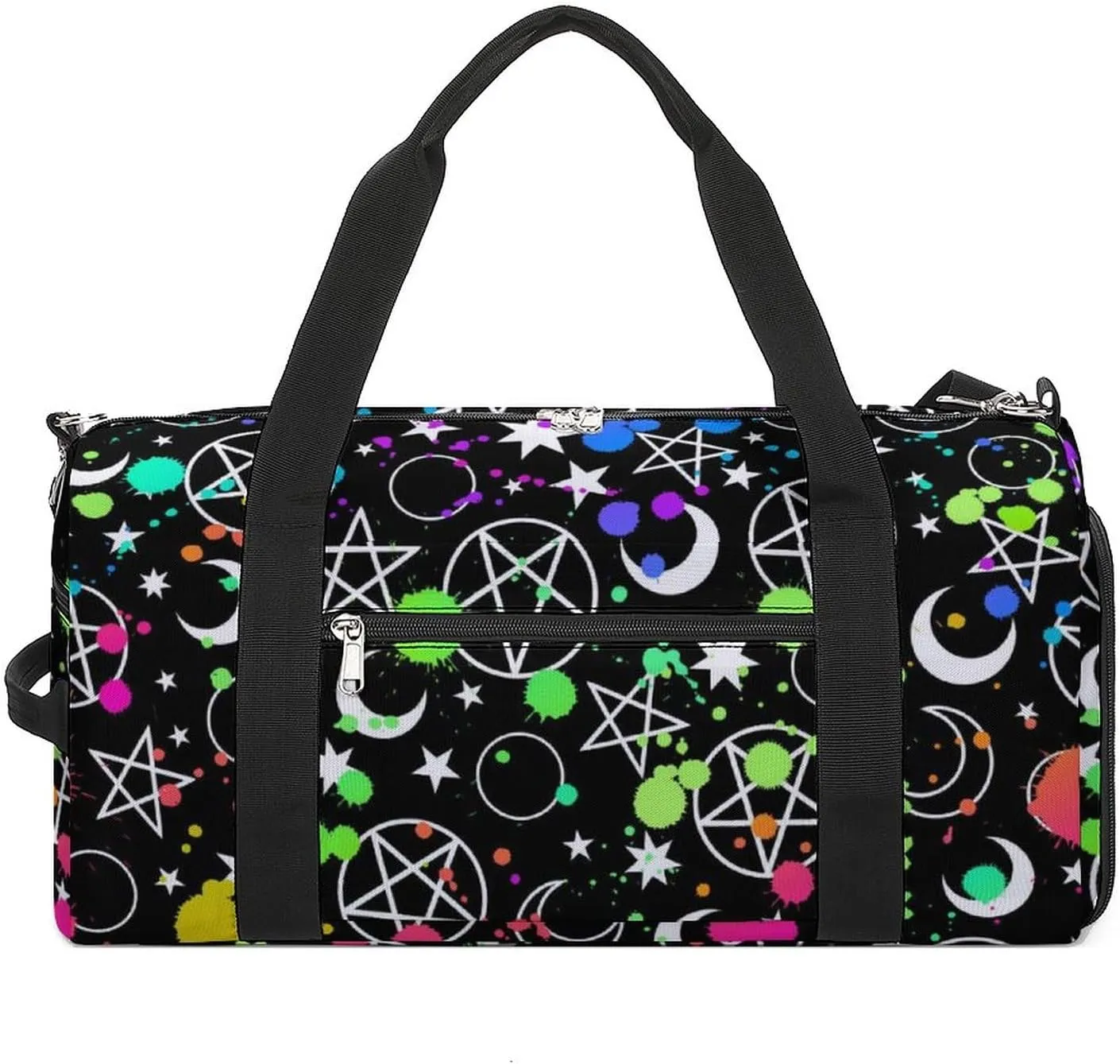 Mystical Esoteric Pattern Moon Magic Sports Tote Gym Bag for Women Men, Overnight Bag with Shoe Compartment Water Resistant