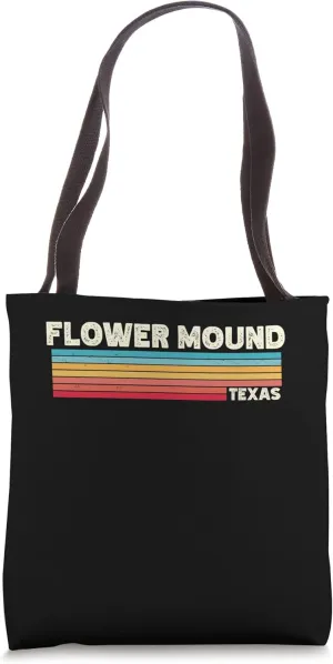 Native Flower Mound Texas TX retro vintage stripes state 70s Tote Bag