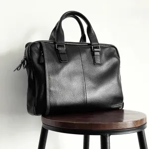 Natural Laptop Men's Time-sensitive offer Genuine 100% New Price slash Fashion Leather Bag Capacity Shoulder Black bag 2020 Cowskin Male Business Large Briefcase