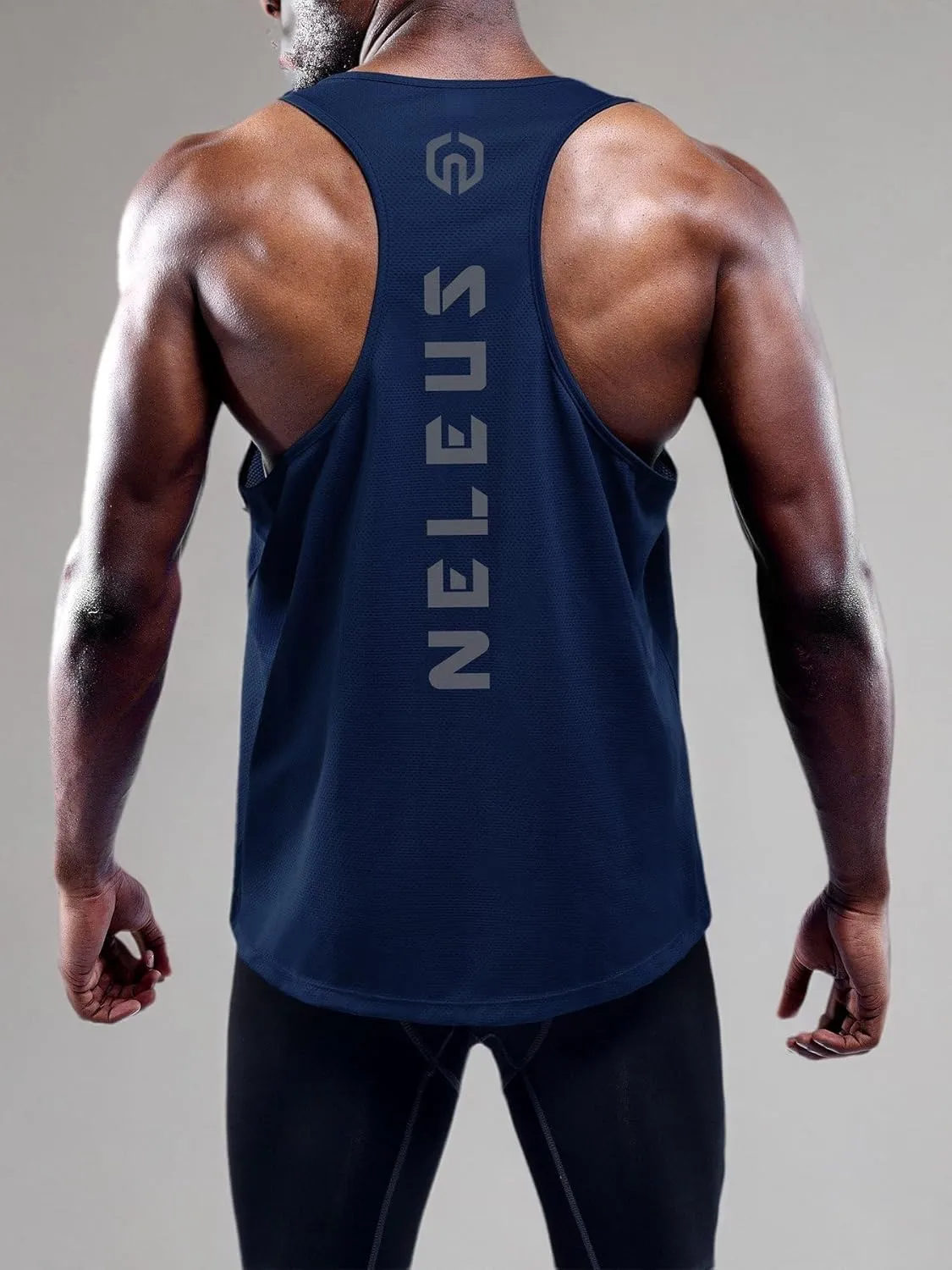 NELEUS Men's 3 Pack Dry Fit Y-Back Muscle Tank Top