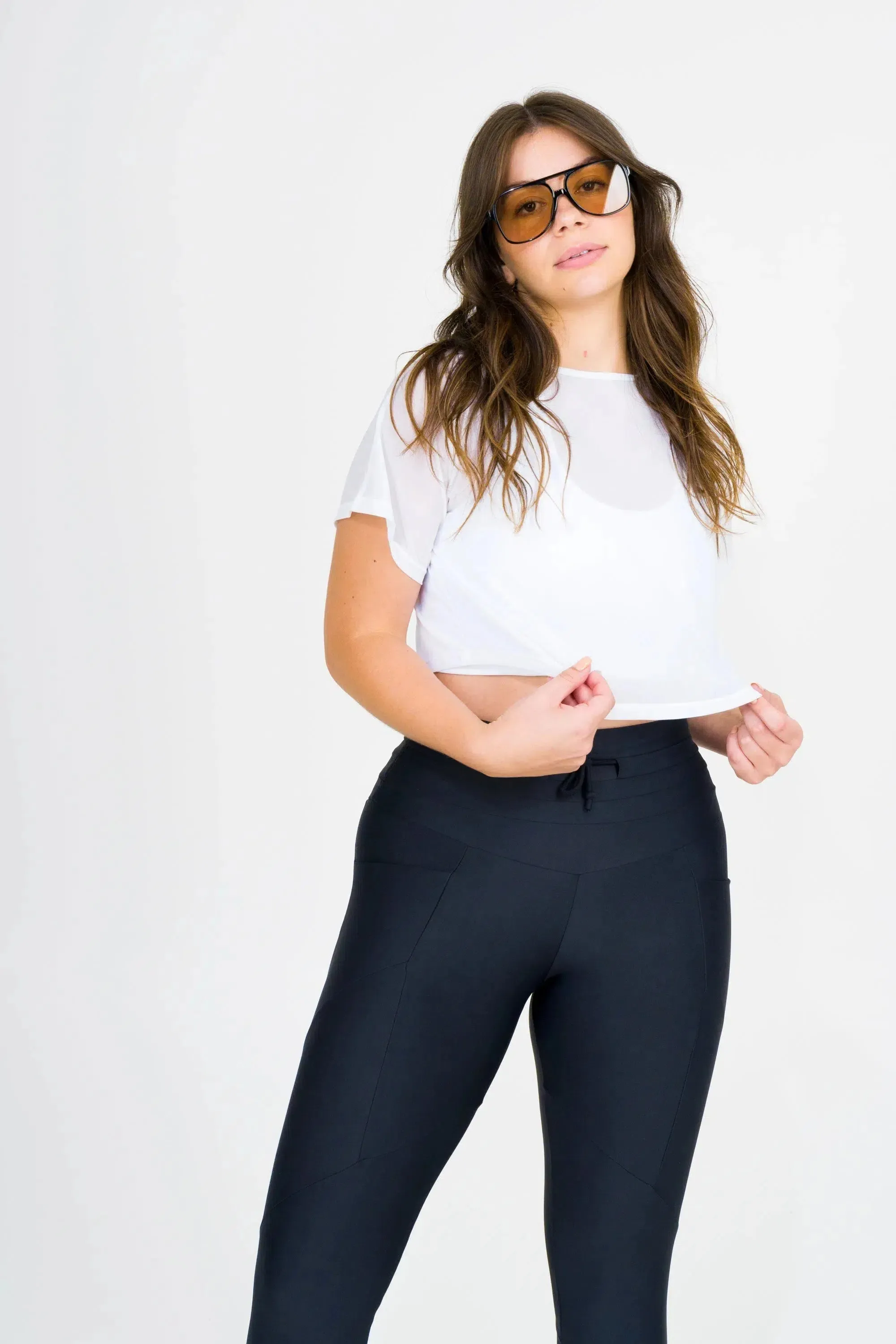 Net Cropped Tee - White