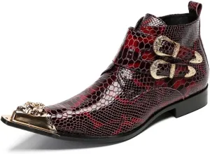 New Ankle Boots for Men Club Party Holiday for Show Pure Genuine Leather The First Layer of Cowhide