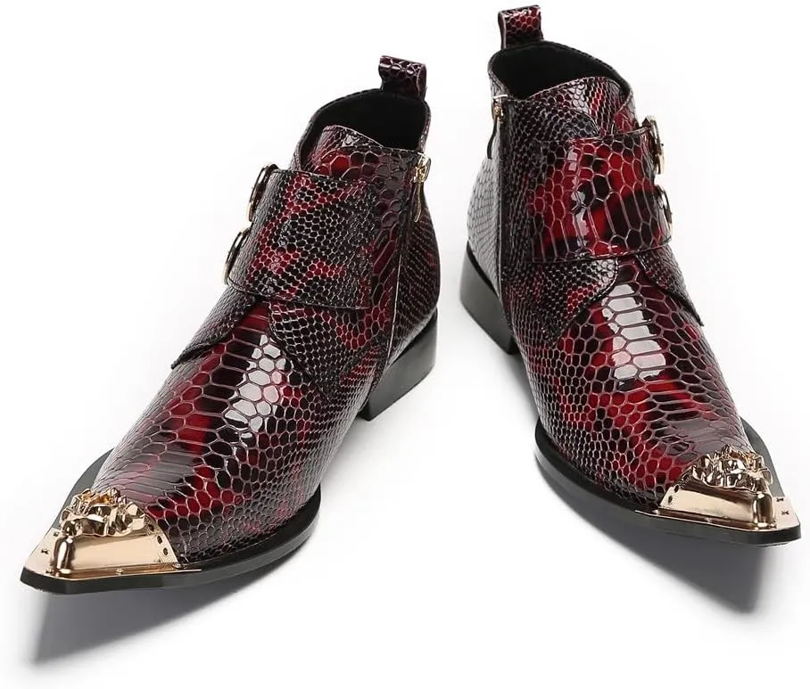 New Ankle Boots for Men Club Party Holiday for Show Pure Genuine Leather The First Layer of Cowhide
