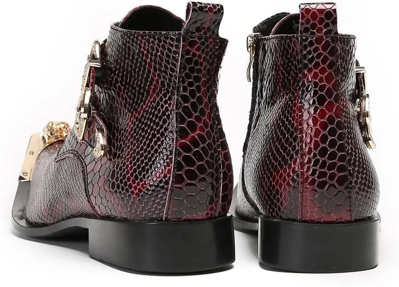 New Ankle Boots for Men Club Party Holiday for Show Pure Genuine Leather The First Layer of Cowhide