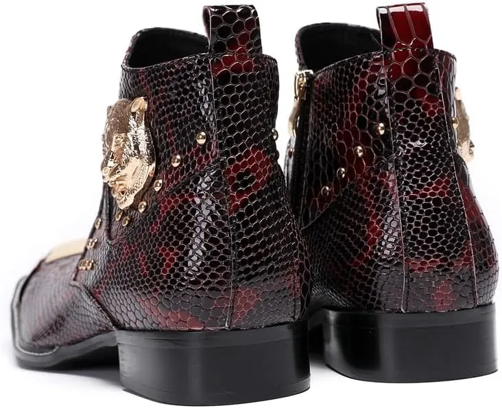 New Ankle Boots for Men Club Show Office Party for Business The First Layer of Cowhide Pure Genuine Leather