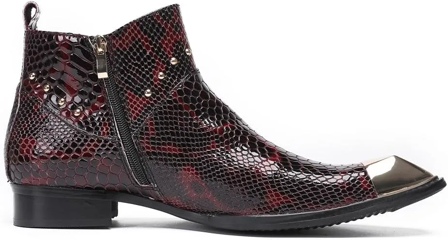 New Ankle Boots for Men Club Show Office Party for Business The First Layer of Cowhide Pure Genuine Leather