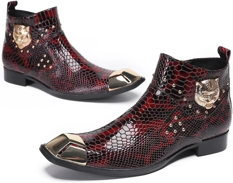 New Ankle Boots for Men Club Show Office Party for Business The First Layer of Cowhide Pure Genuine Leather