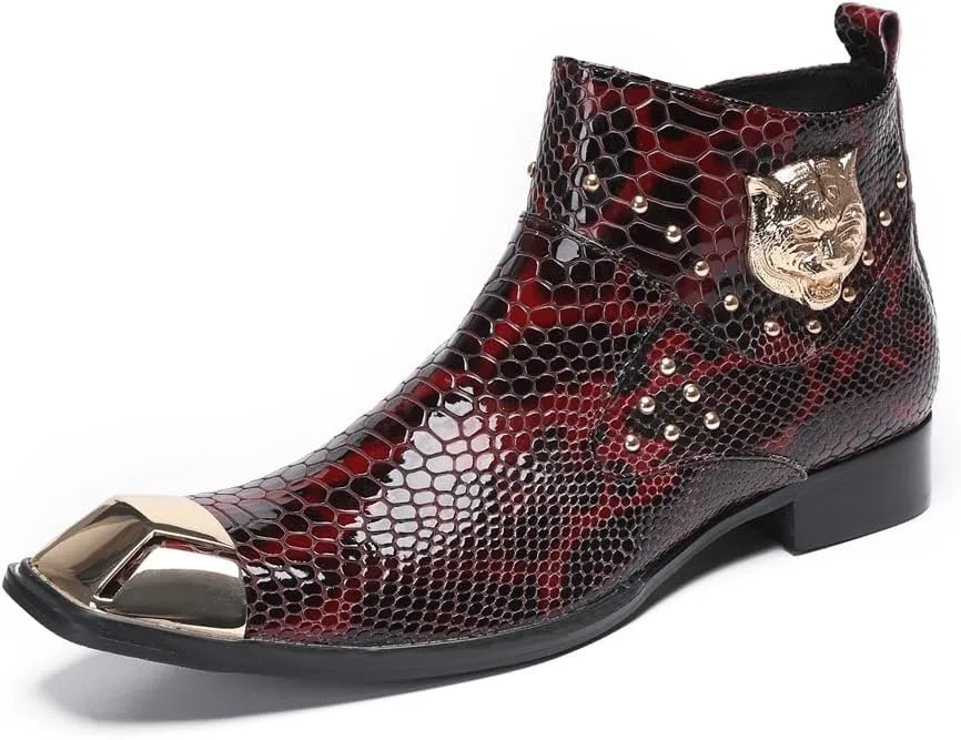 New Ankle Boots for Men Club Show Office Party for Business The First Layer of Cowhide Pure Genuine Leather